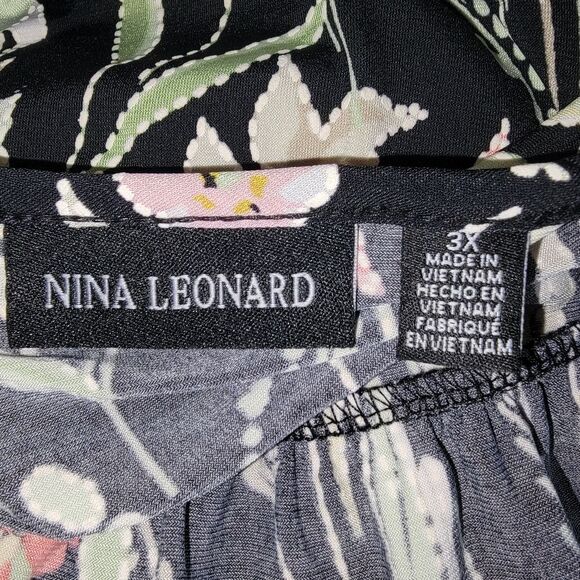 Nina Leonard Sleeveless Textured Print Maxi Dress 3x - Picture 7 of 8
